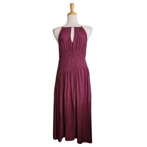 Anthropologie Moulinette Soeurs Plum Smocked Midi Dress Women's 8